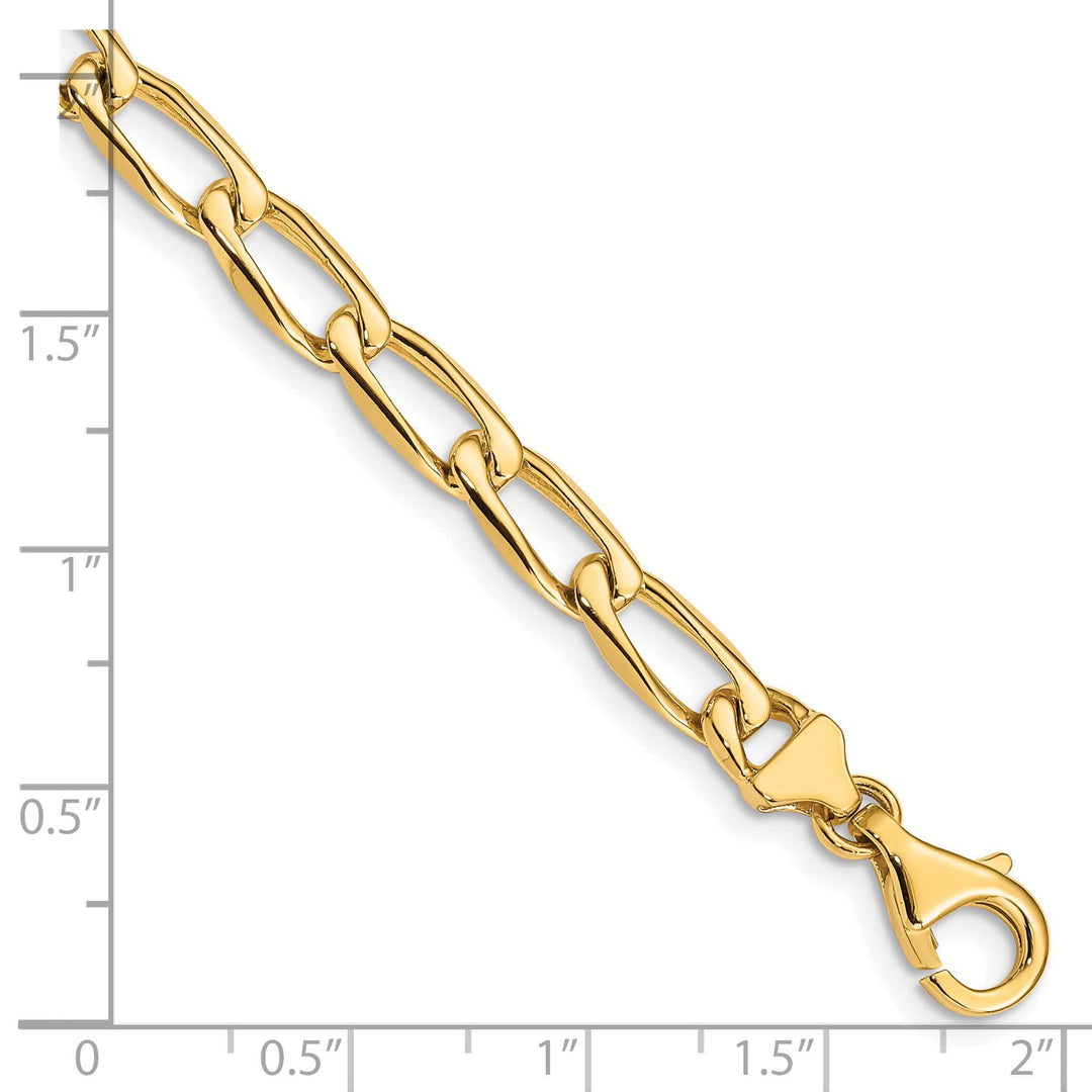 14K Yellow Gold 5.9mm Hand Fancy Open Link Bracelet