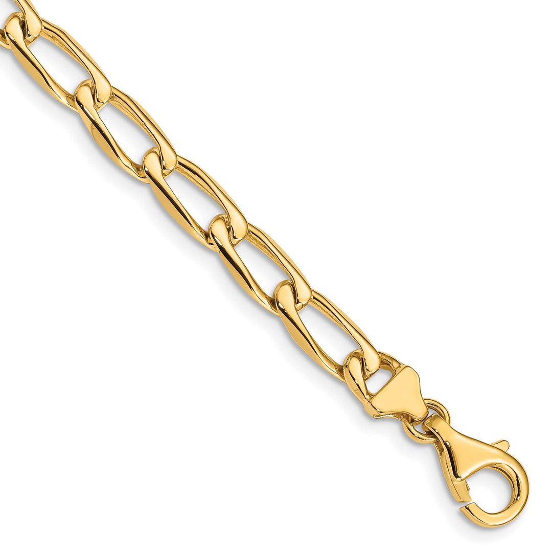 14K Yellow Gold 5.9mm Hand Fancy Open Link Bracelet