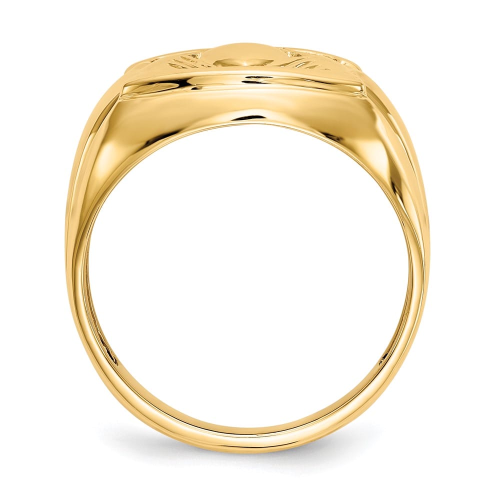 14k Yellow Gold 5 mm Diamond Men's Ring