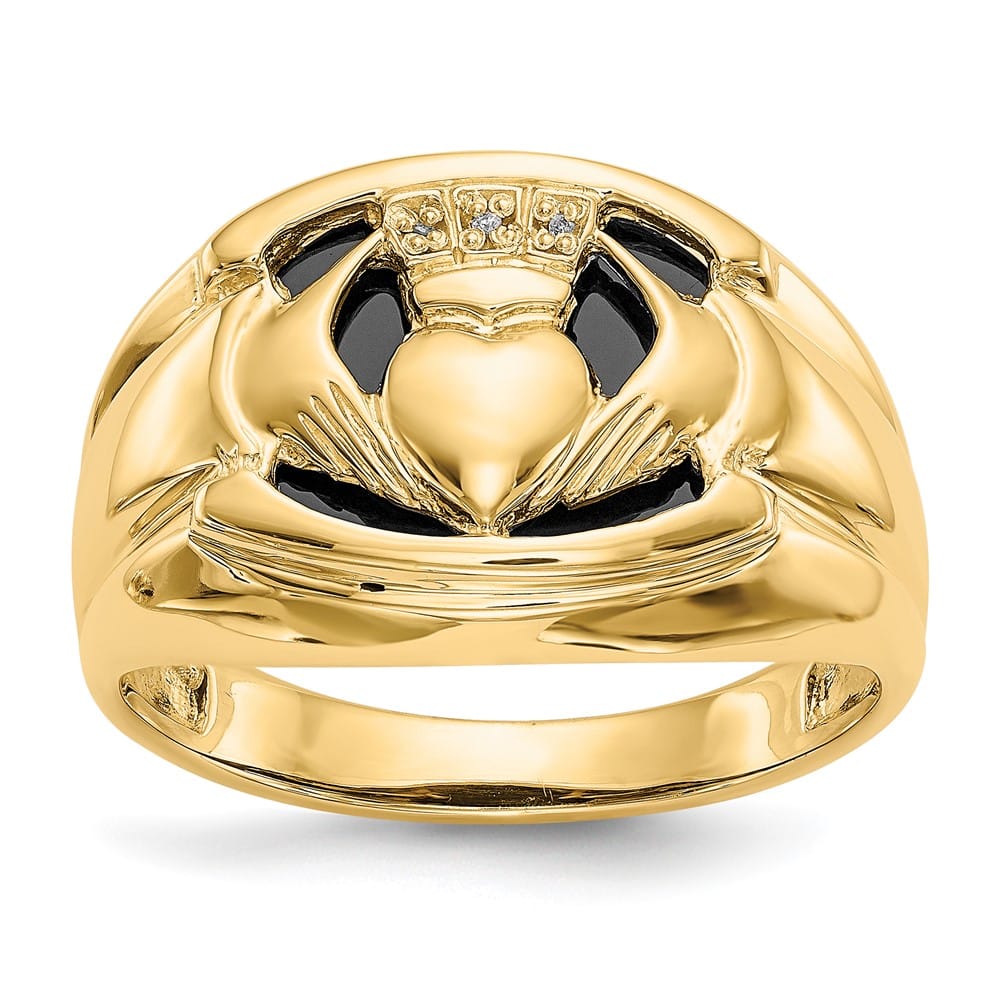14k Yellow Gold 5 mm Diamond Men's Ring