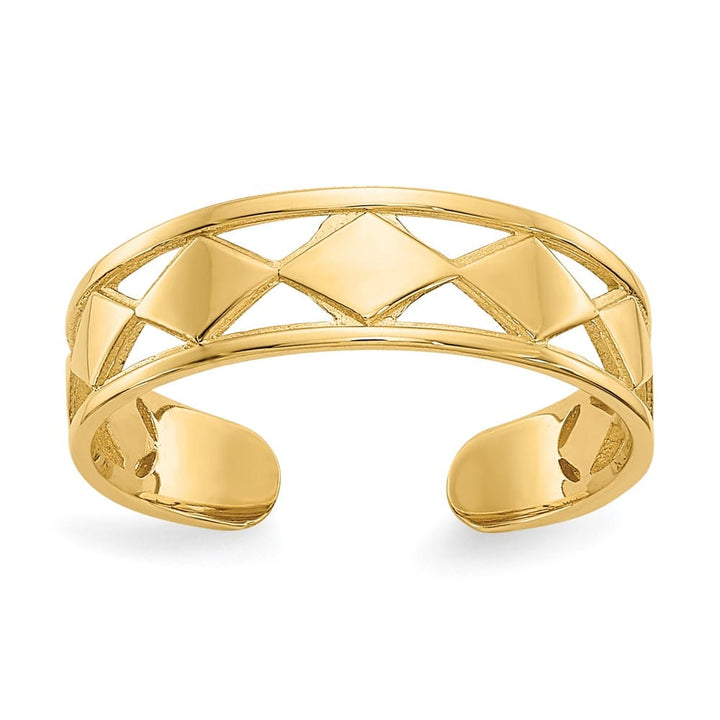 14k Yellow Gold 5 mm Diamond Shapes Toe Ring