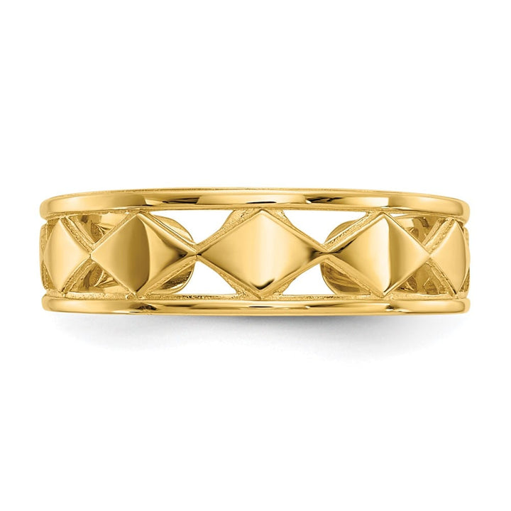 14k Yellow Gold 5 mm Diamond Shapes Toe Ring