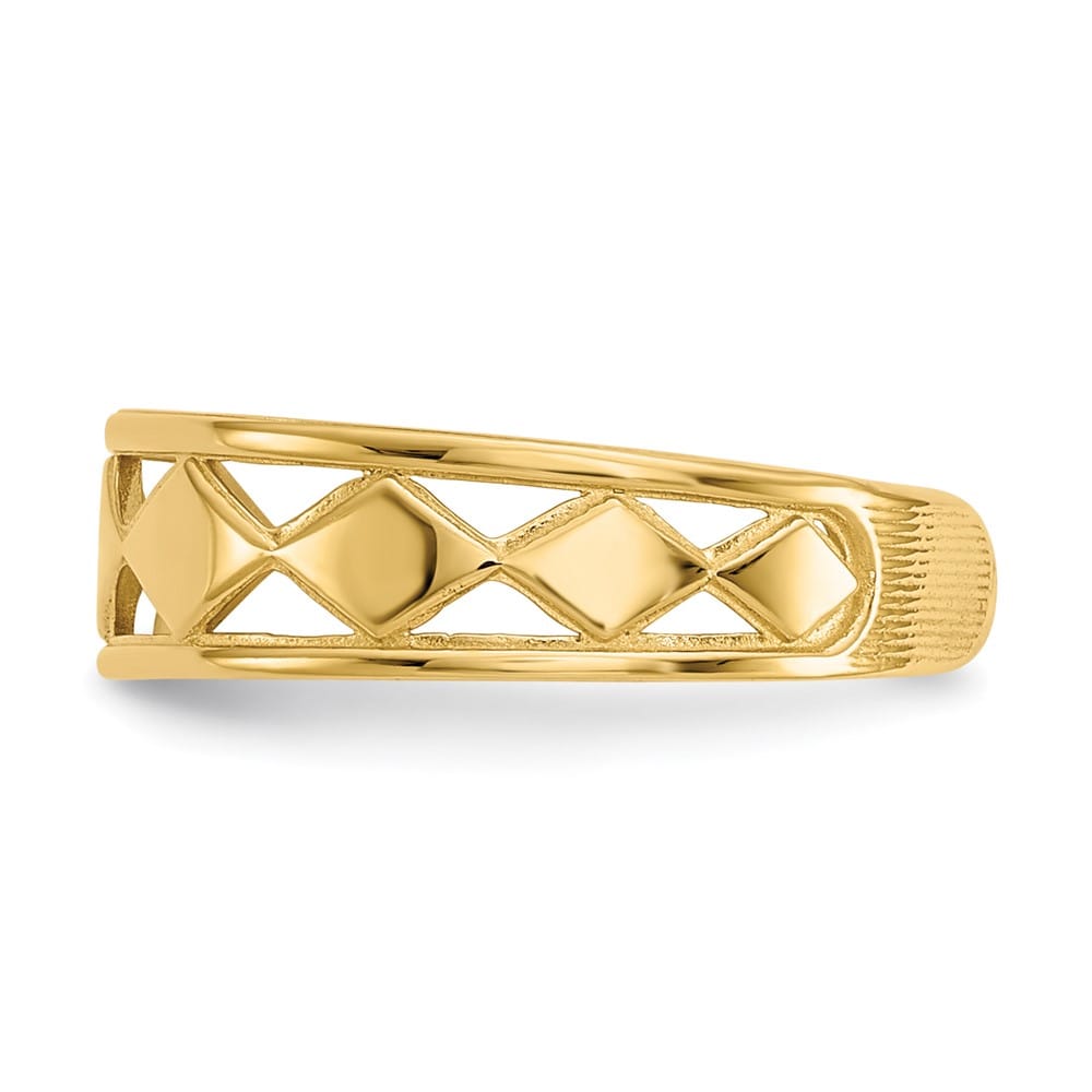 14k Yellow Gold 5 mm Diamond Shapes Toe Ring