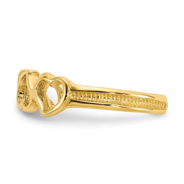 14k Yellow Gold 5 mm Open Hearts Toe Ring