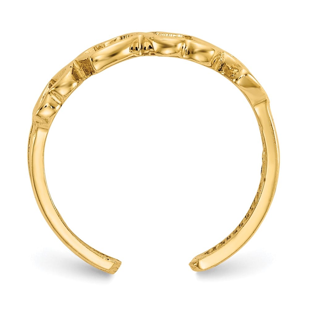14k Yellow Gold 5 mm Open Hearts Toe Ring