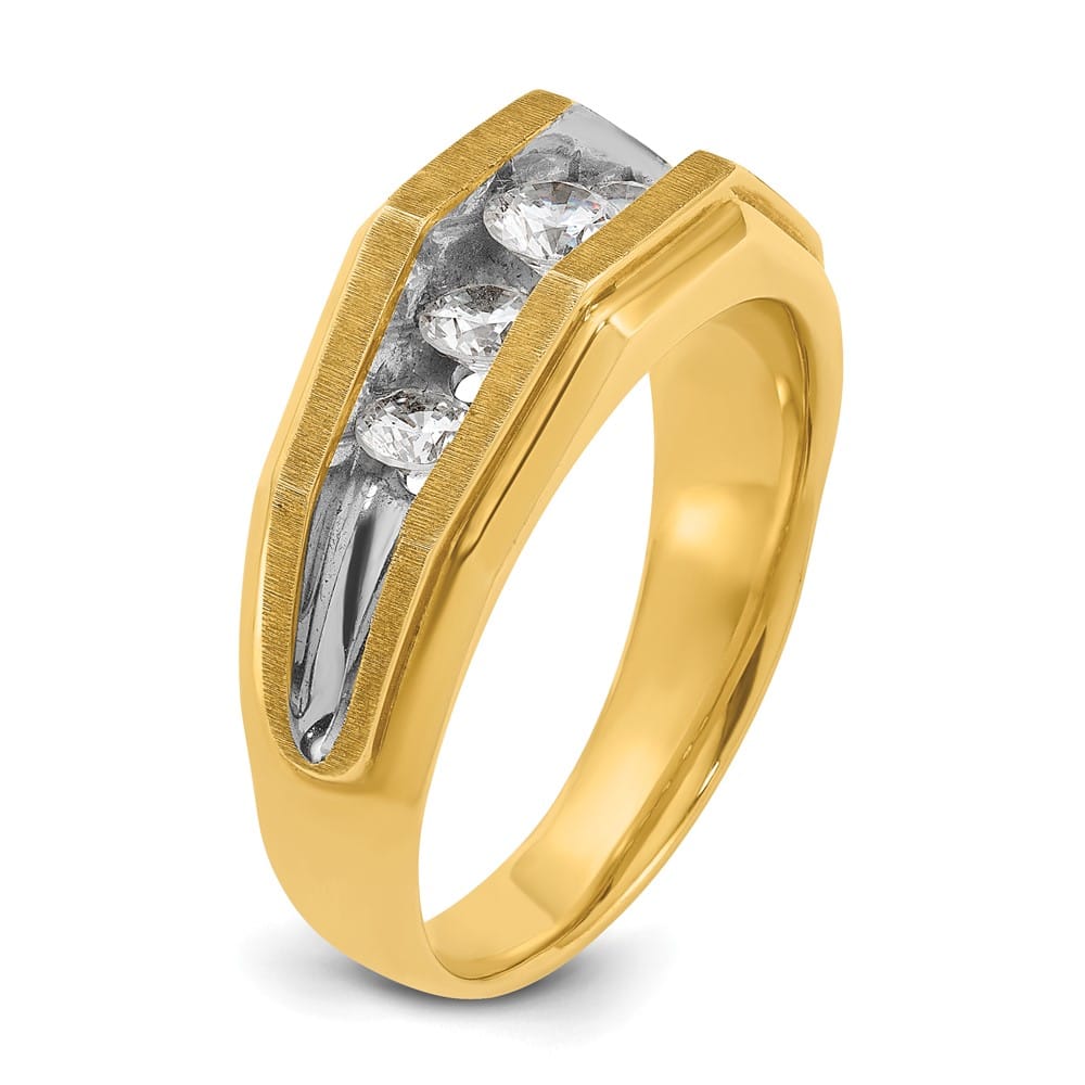 14k Yellow Gold 5-Stone I1 Quality Diamond Men's Ring