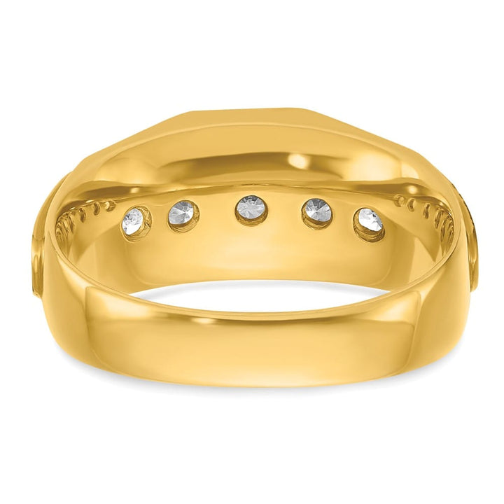 14k Yellow Gold 5-Stone I1 Quality Diamond Men's Ring