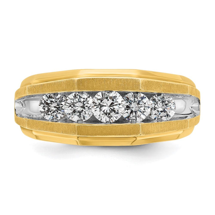 14k Yellow Gold 5-Stone I1 Quality Diamond Men's Ring