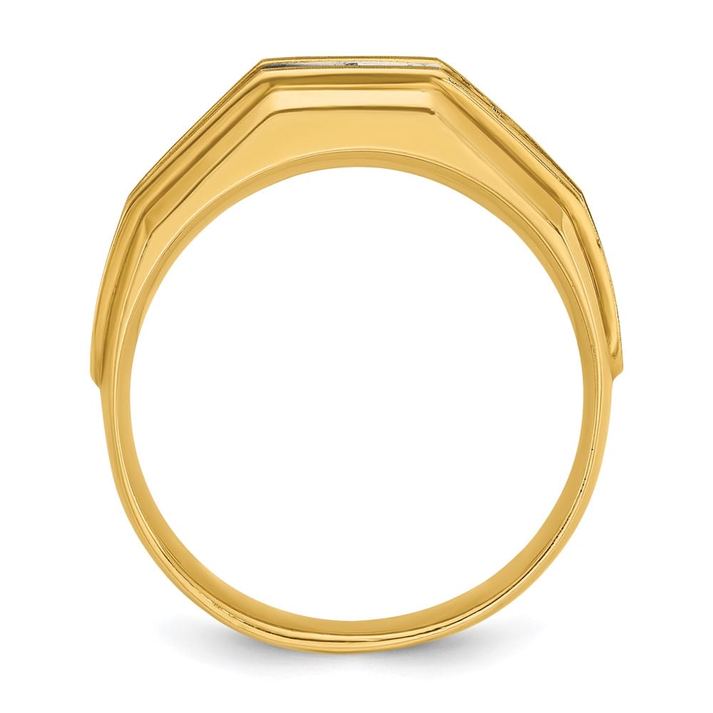 14k Yellow Gold 5-Stone I1 Quality Diamond Men's Ring