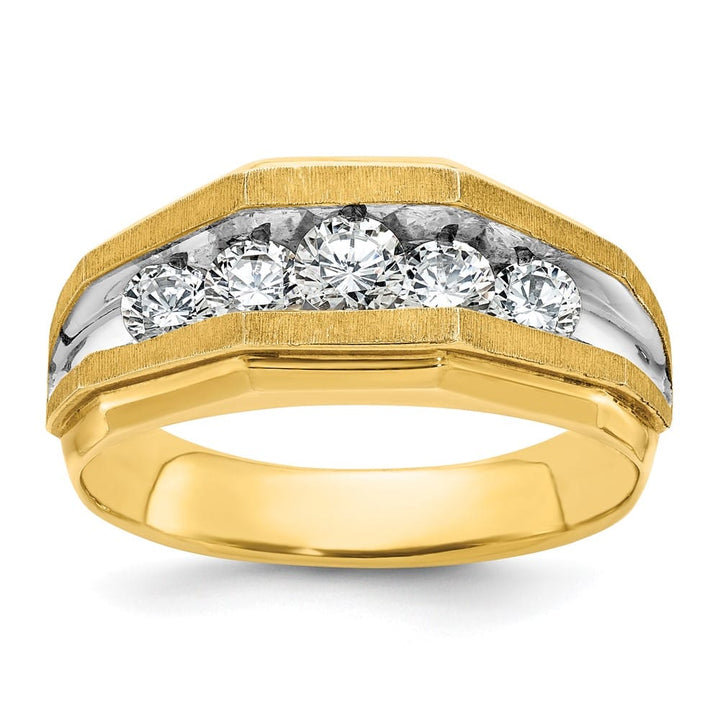 14k Yellow Gold 5-Stone I1 Quality Diamond Men's Ring