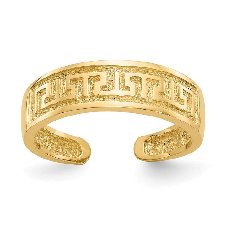 14k Yellow Gold 5mm Greek Key Toe Ring