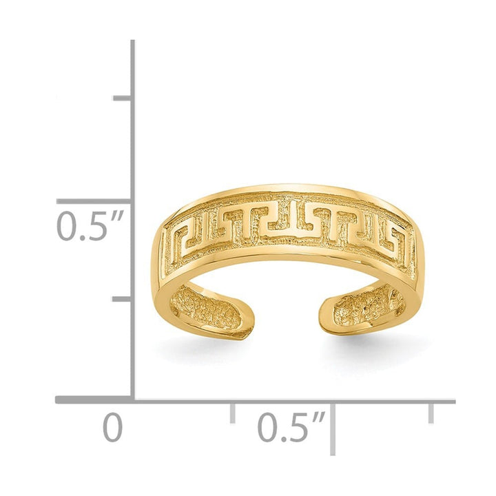 14k Yellow Gold 5mm Greek Key Toe Ring