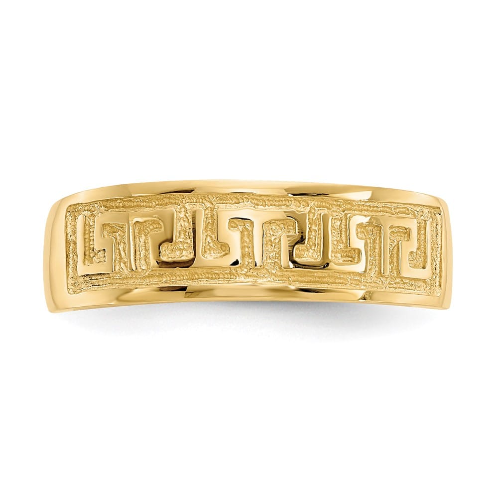 14k Yellow Gold 5mm Greek Key Toe Ring