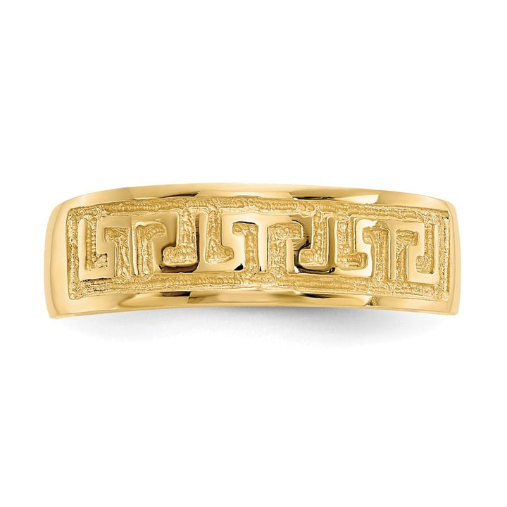 14k Yellow Gold 5mm Greek Key Toe Ring