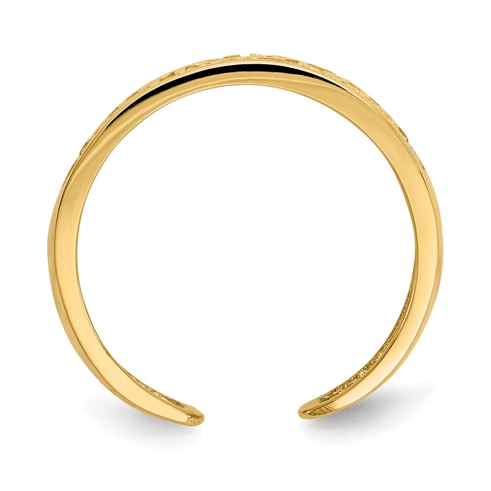 14k Yellow Gold 5mm Greek Key Toe Ring