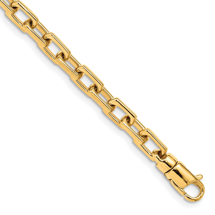 14K Yellow Gold 5mm Hand Fancy Link Bracelet 7 Inch