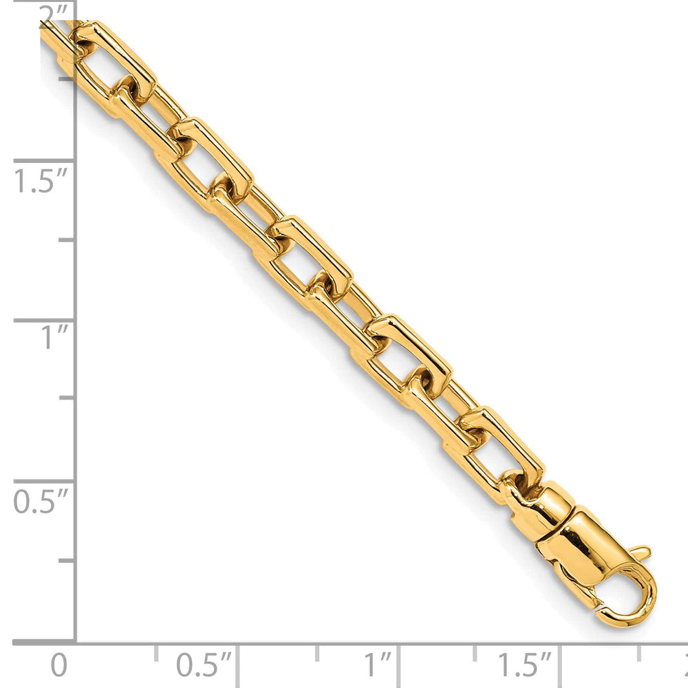 14K Yellow Gold 5mm Hand Fancy Link Bracelet 7 Inch