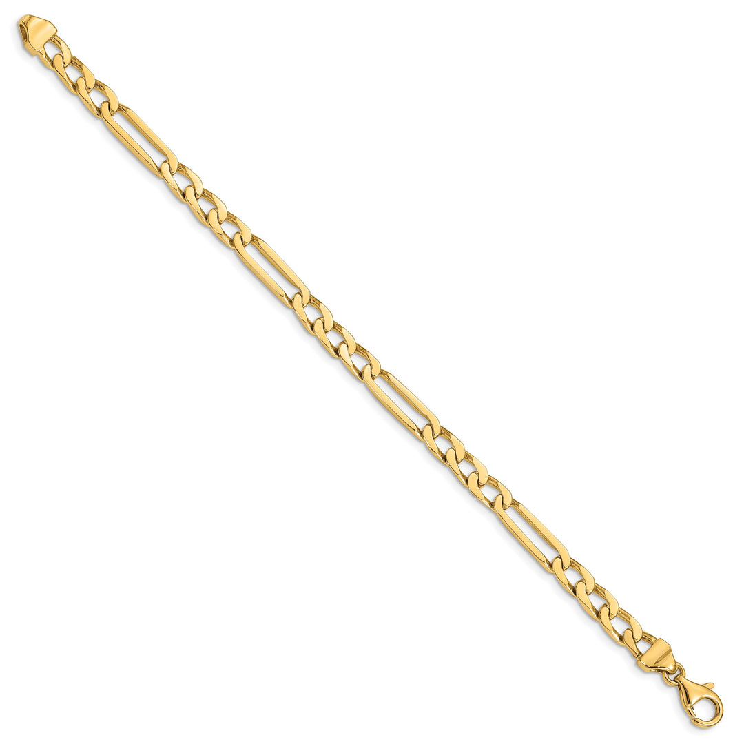 14K Yellow Gold 5mm Hand Figaro Link Bracelet