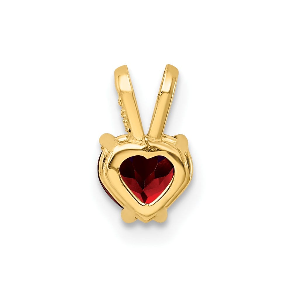 14K Yellow Gold 5mm Heart Garnet Pendant