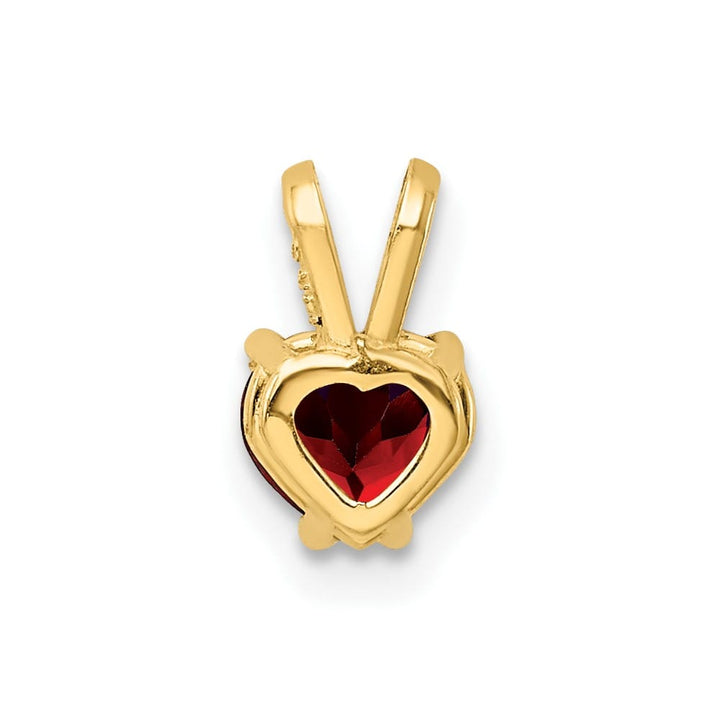 14K Yellow Gold 5mm Heart Garnet Pendant