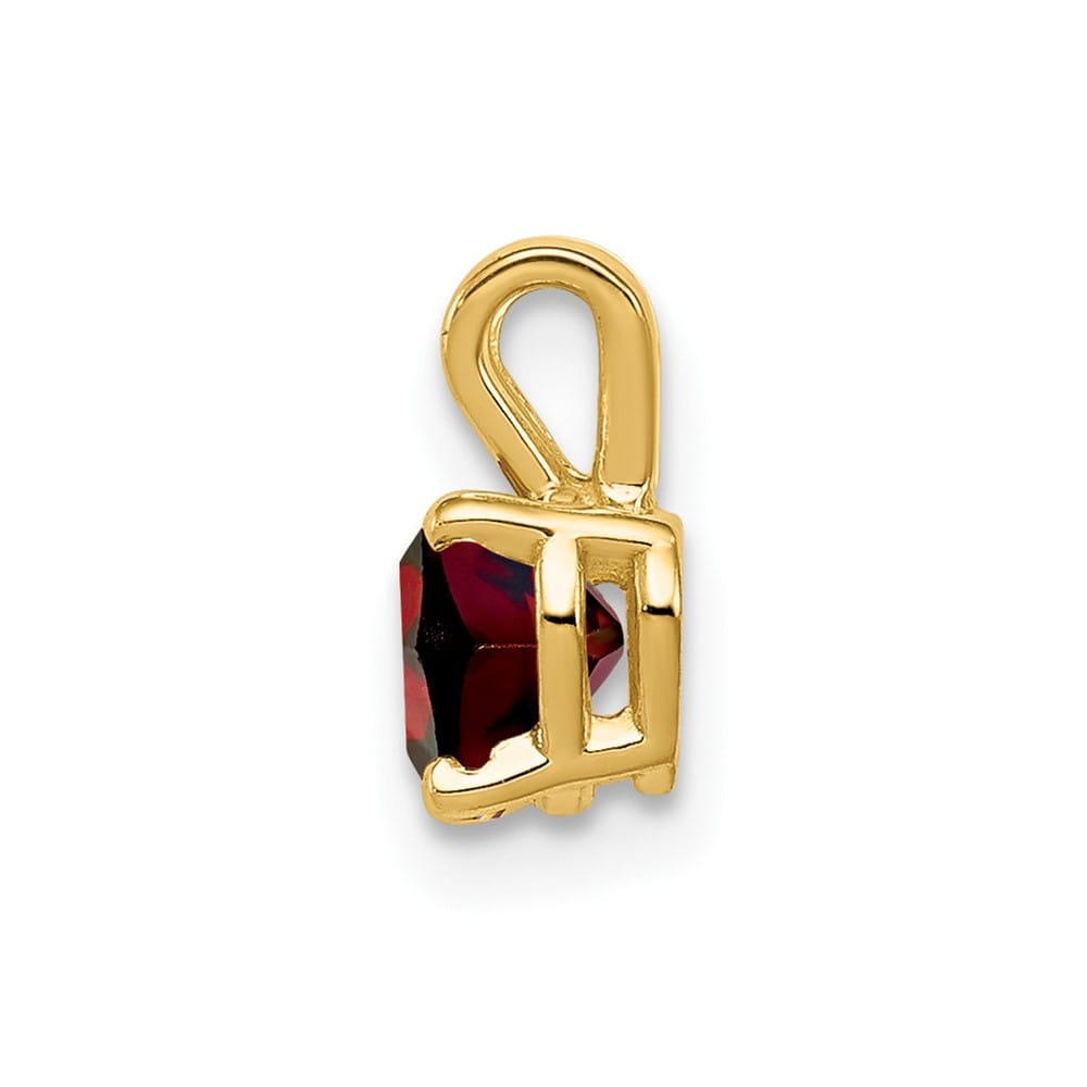 14K Yellow Gold 5mm Heart Garnet Pendant