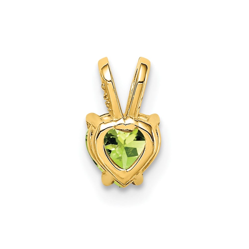 14K Yellow Gold 5mm Heart Peridot Pendant