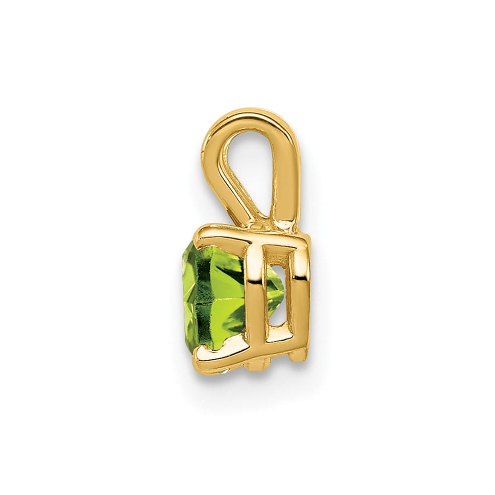 14K Yellow Gold 5mm Heart Peridot Pendant