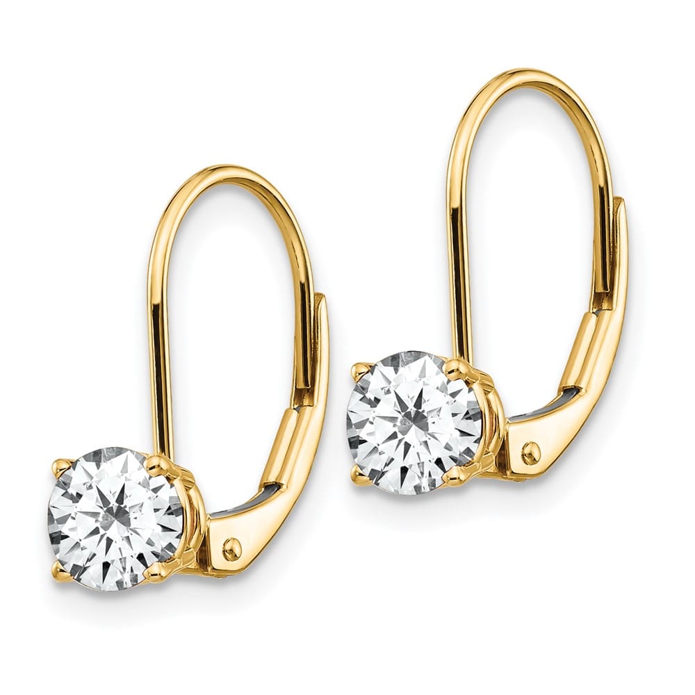 14K Yellow Gold 5mm Round Leverback Earrings, view 2 of 20