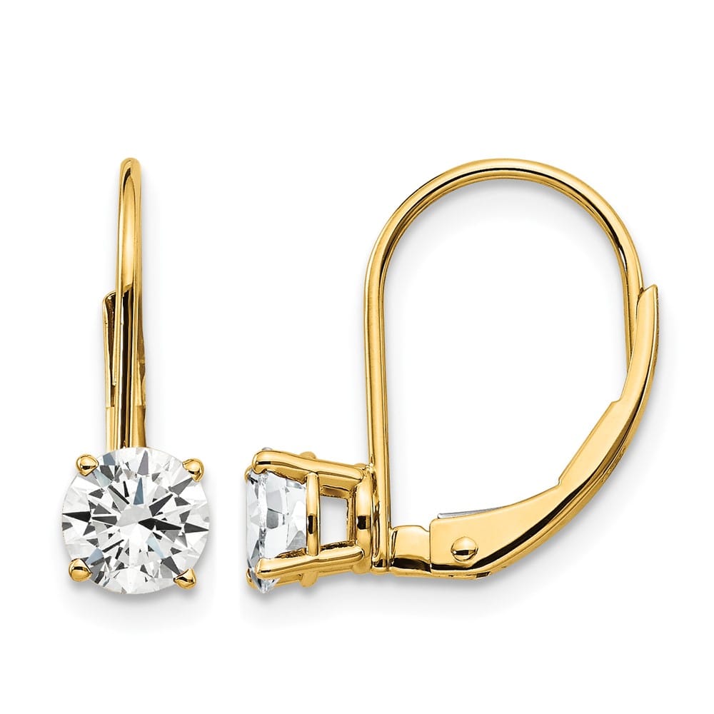 14K Yellow Gold 5mm Round Leverback Earrings, view 1 of 20