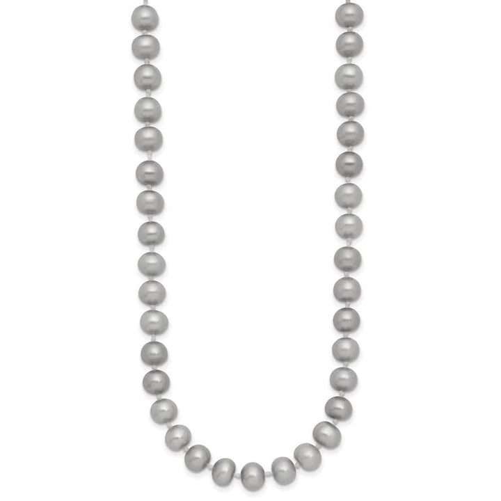 14K Yellow Gold 6-7mm Gray Near Round Cultured Pearl 16 inch Necklace