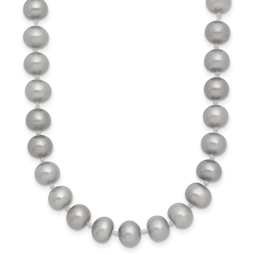 14K Yellow Gold 6-7mm Gray Near Round Cultured Pearl 16 inch Necklace