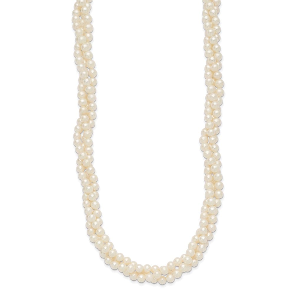 14K Yellow Gold 6-7mm White Cultured Pearl 3-Strand 21 inch Necklace