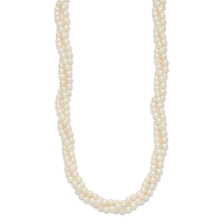 14K Yellow Gold 6-7mm White Cultured Pearl 3-Strand 21 inch Necklace
