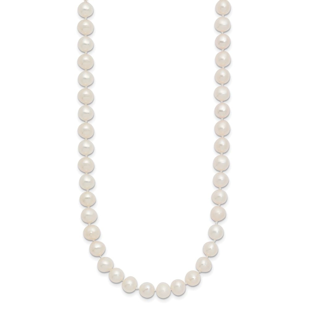14K Yellow Gold 6-7mm White Semi-Round Cultured Pearl 16 inch Necklace