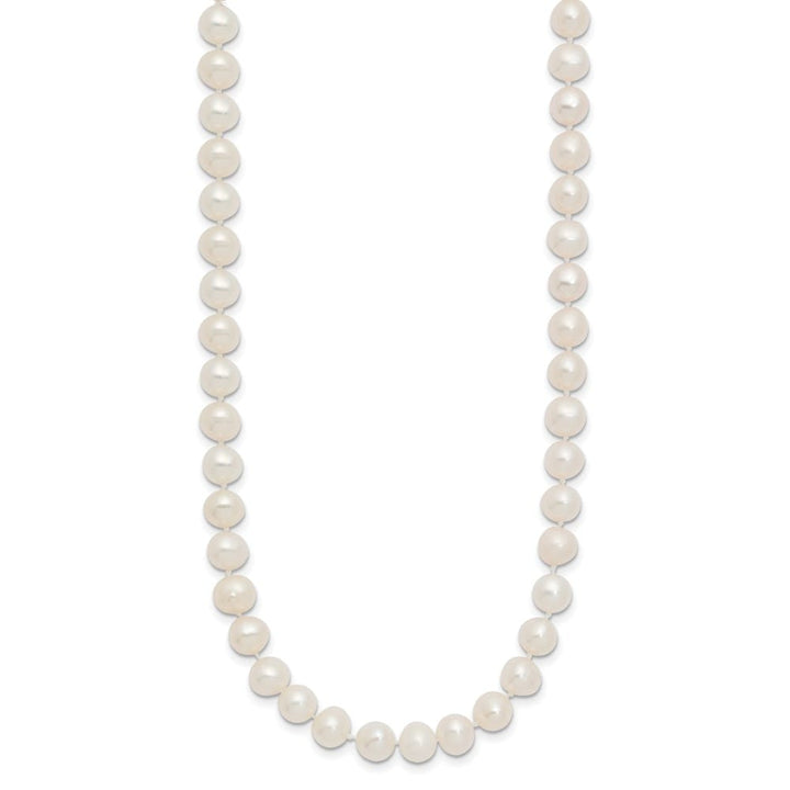 14K Yellow Gold 6-7mm White Semi-Round Cultured Pearl 16 inch Necklace