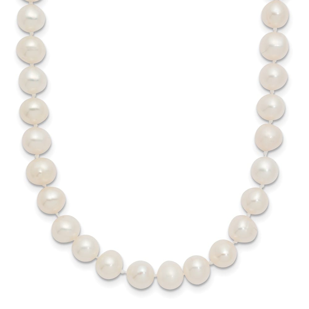 14K Yellow Gold 6-7mm White Semi-Round Cultured Pearl 16 inch Necklace