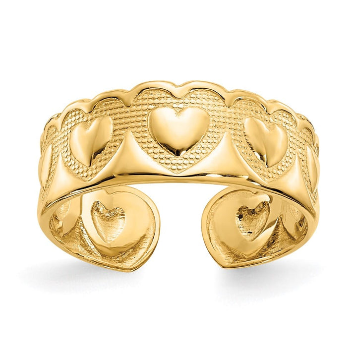 14k Yellow Gold 6 mm Heart Toe Ring