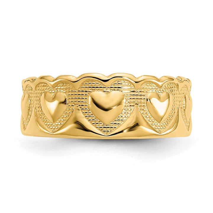 14k Yellow Gold 6 mm Heart Toe Ring