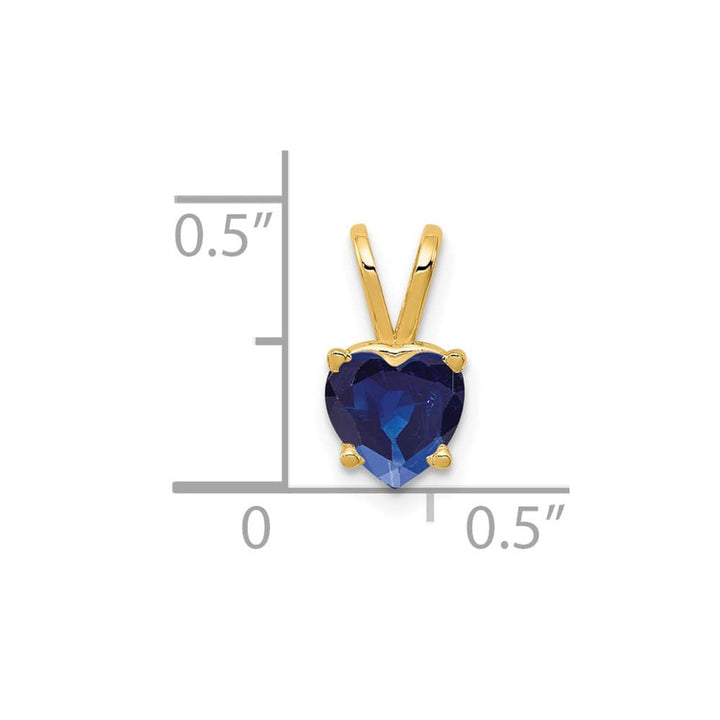 14K Yellow Gold 6mm Heart Sapphire Pendant