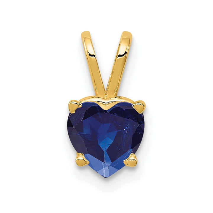 14K Yellow Gold 6mm Heart Sapphire Pendant
