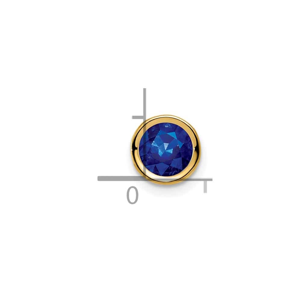 14K Yellow Gold 6mm Sapphire Bezel Pendant