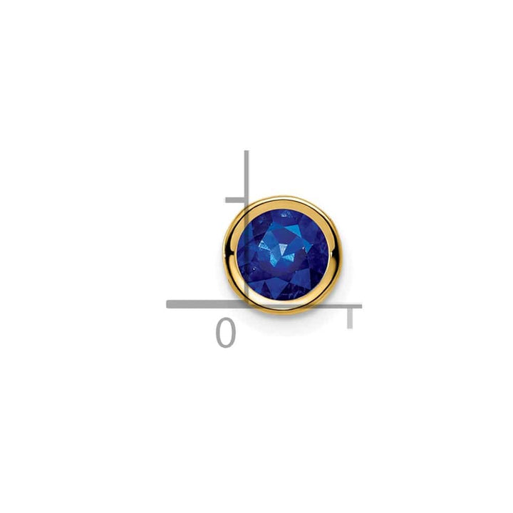 14K Yellow Gold 6mm Sapphire Bezel Pendant