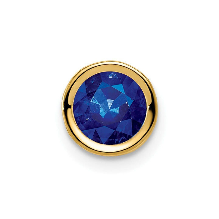 14K Yellow Gold 6mm Sapphire Bezel Pendant