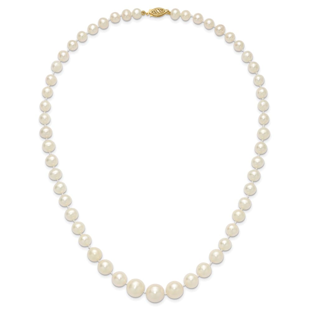 14K Yellow Gold 7-11mm White Cultured Pearl Graduated 18 inch Necklace