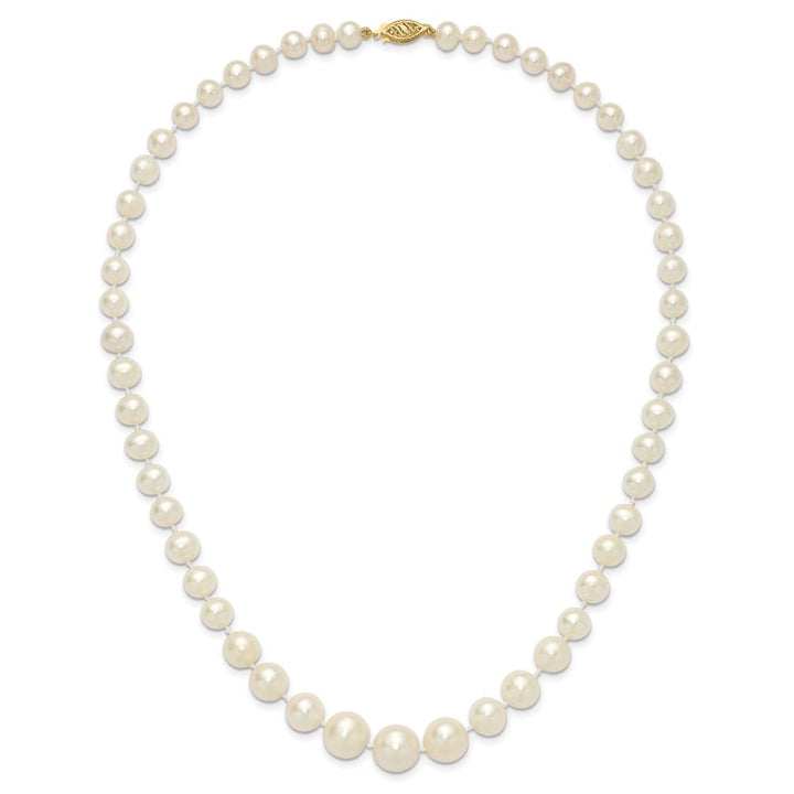 14K Yellow Gold 7-11mm White Cultured Pearl Graduated 18 inch Necklace