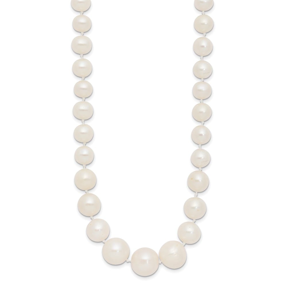 14K Yellow Gold 7-11mm White Cultured Pearl Graduated 18 inch Necklace
