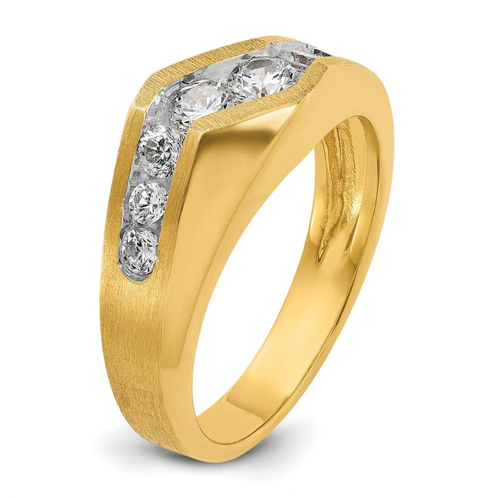 14k Yellow Gold 7.24 g and Satin I1 Quality Diamond Men's Ring