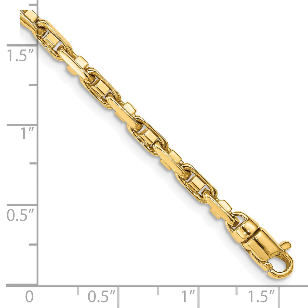 14K Yellow Gold 7. 3.8mm Fancy Link Bracelet
