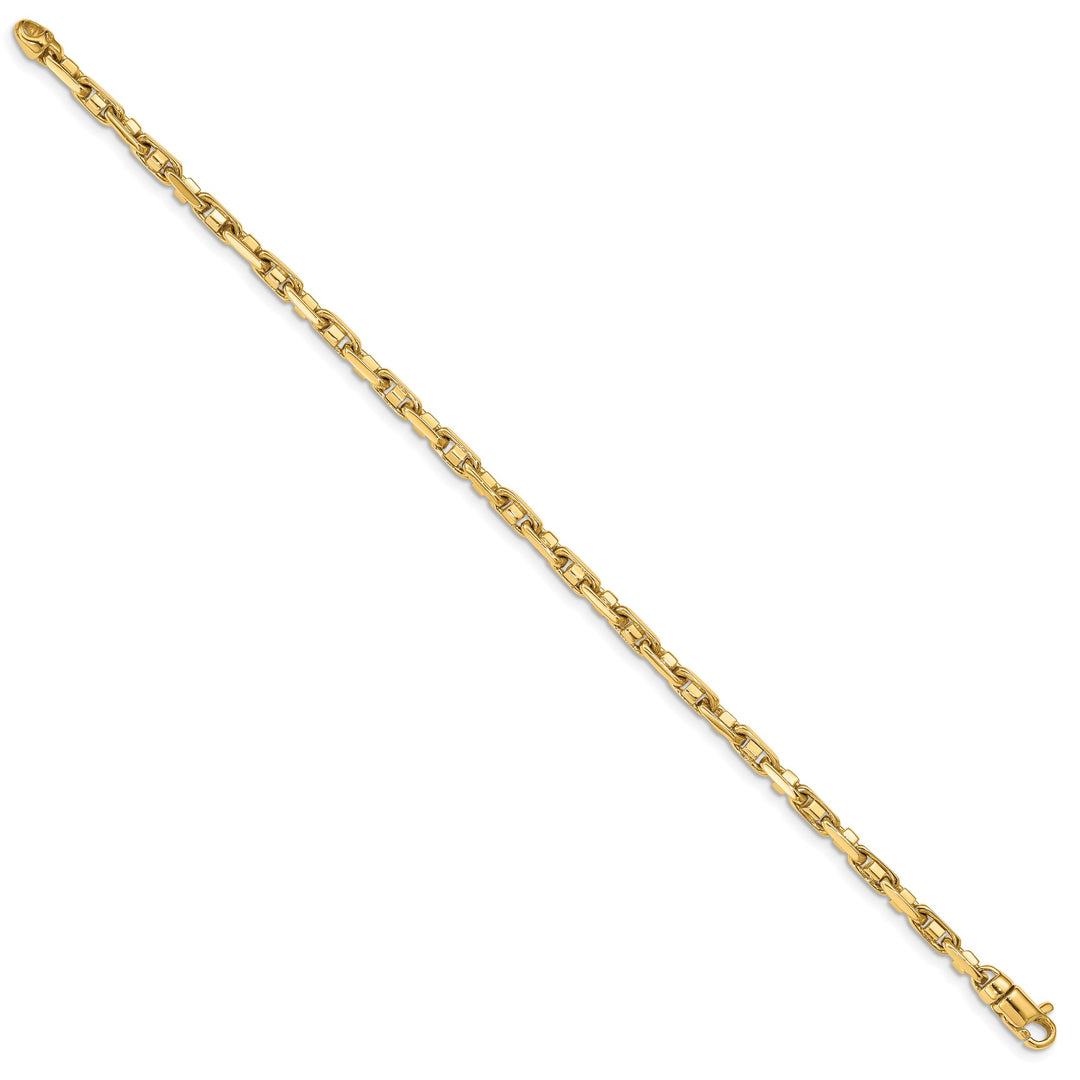 14K Yellow Gold 7. 3.8mm Fancy Link Bracelet