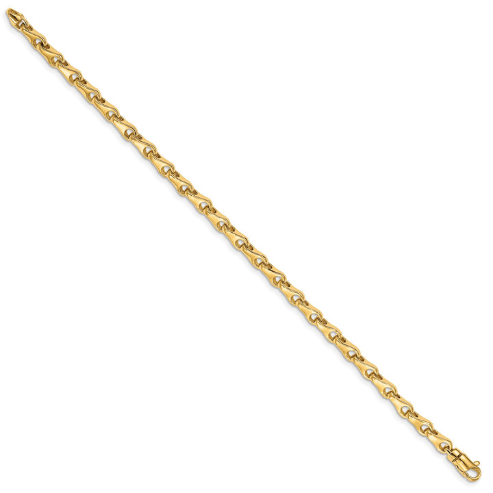 14K Yellow Gold 7. 3.9mm Hand Fancy Link Bracelet